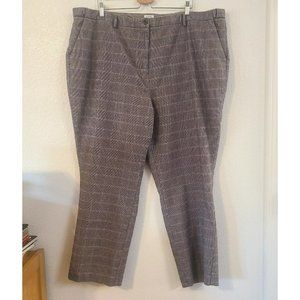 L.L. Bean classic Fit Houndstooth Plaid Lined Trouser Pants Adj Waist size 26W